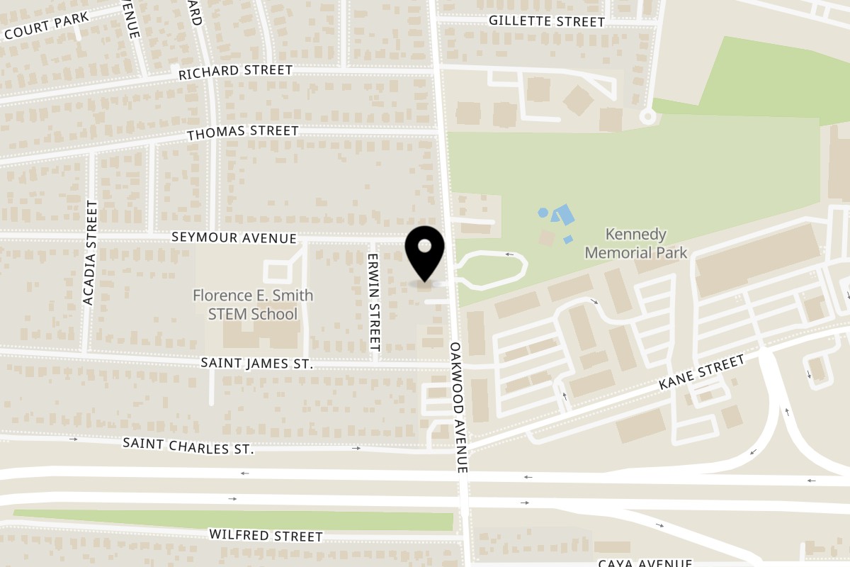 Map showing the location of Harvey's Cafe & Market on 161 Oakwood Ave in West Hartford